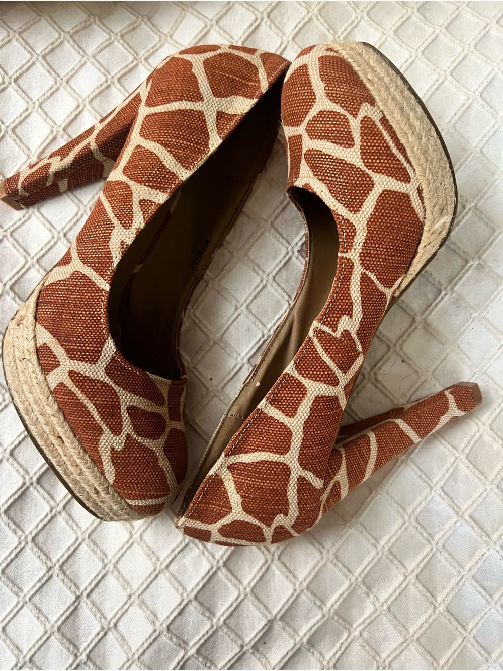 Soma Orange Giraffe-Print Platform Pumps